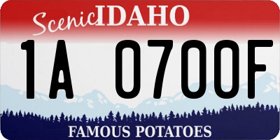 ID license plate 1A0700F