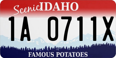 ID license plate 1A0711X