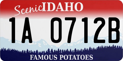 ID license plate 1A0712B