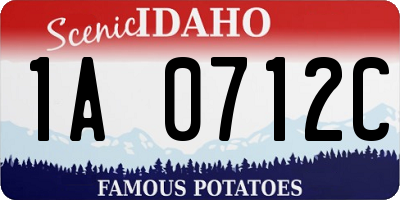 ID license plate 1A0712C