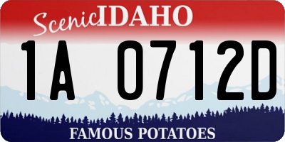 ID license plate 1A0712D