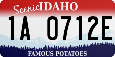 ID license plate 1A0712E