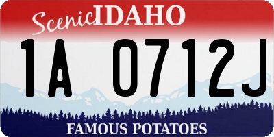 ID license plate 1A0712J