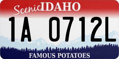 ID license plate 1A0712L
