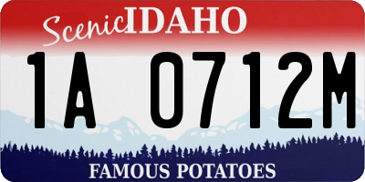 ID license plate 1A0712M