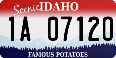 ID license plate 1A0712O