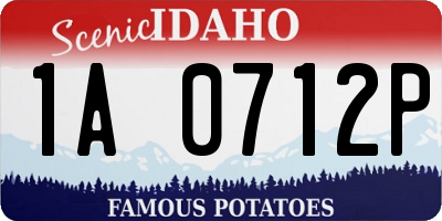 ID license plate 1A0712P