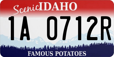ID license plate 1A0712R