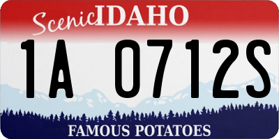 ID license plate 1A0712S