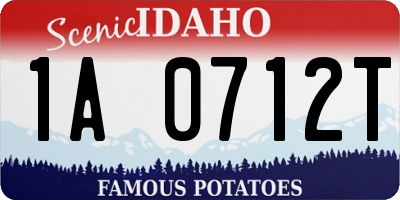 ID license plate 1A0712T