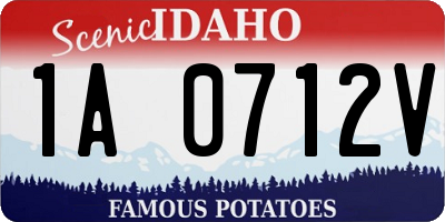 ID license plate 1A0712V