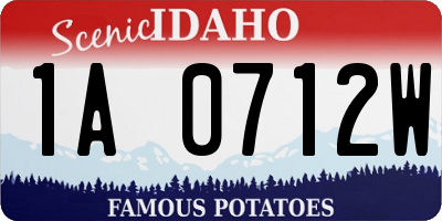 ID license plate 1A0712W