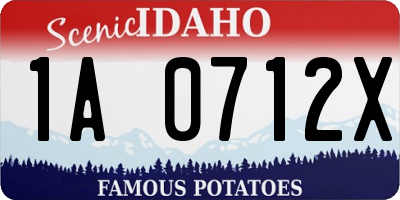 ID license plate 1A0712X