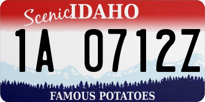 ID license plate 1A0712Z