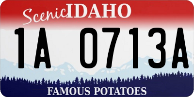 ID license plate 1A0713A