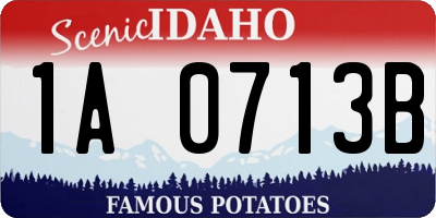 ID license plate 1A0713B