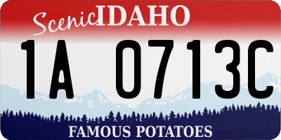 ID license plate 1A0713C
