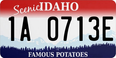 ID license plate 1A0713E
