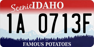 ID license plate 1A0713F