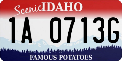 ID license plate 1A0713G