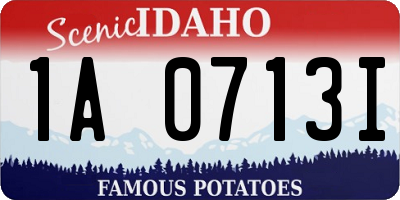 ID license plate 1A0713I