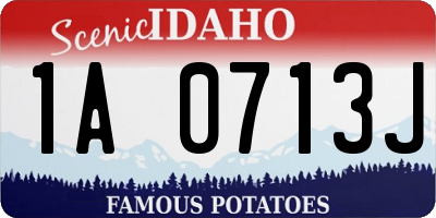 ID license plate 1A0713J