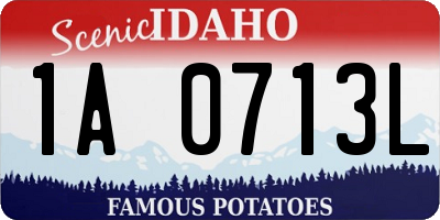 ID license plate 1A0713L