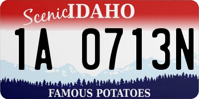 ID license plate 1A0713N