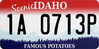ID license plate 1A0713P