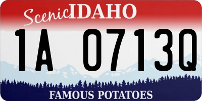 ID license plate 1A0713Q