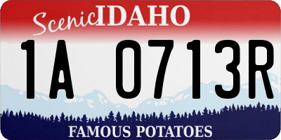 ID license plate 1A0713R