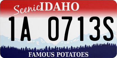 ID license plate 1A0713S