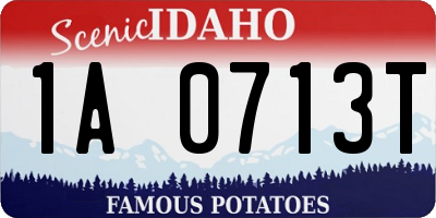 ID license plate 1A0713T