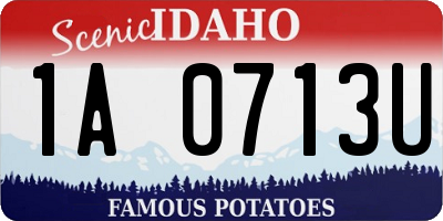 ID license plate 1A0713U