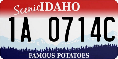 ID license plate 1A0714C