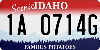 ID license plate 1A0714G