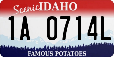 ID license plate 1A0714L