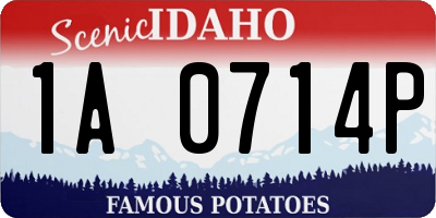 ID license plate 1A0714P