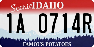 ID license plate 1A0714R