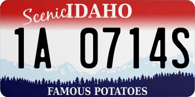 ID license plate 1A0714S