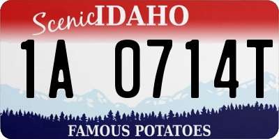 ID license plate 1A0714T