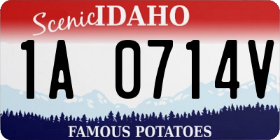 ID license plate 1A0714V