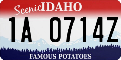 ID license plate 1A0714Z