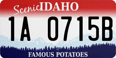 ID license plate 1A0715B