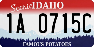 ID license plate 1A0715C