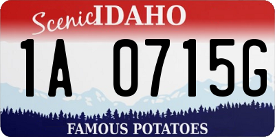 ID license plate 1A0715G