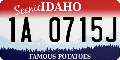 ID license plate 1A0715J