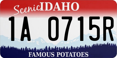 ID license plate 1A0715R