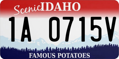 ID license plate 1A0715V