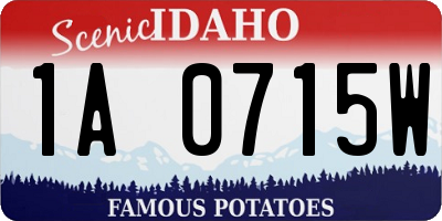 ID license plate 1A0715W